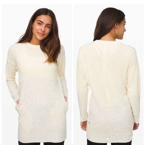 Lululemon Restful Intention Sweater Angel Wing Off White Heather Light Ivory